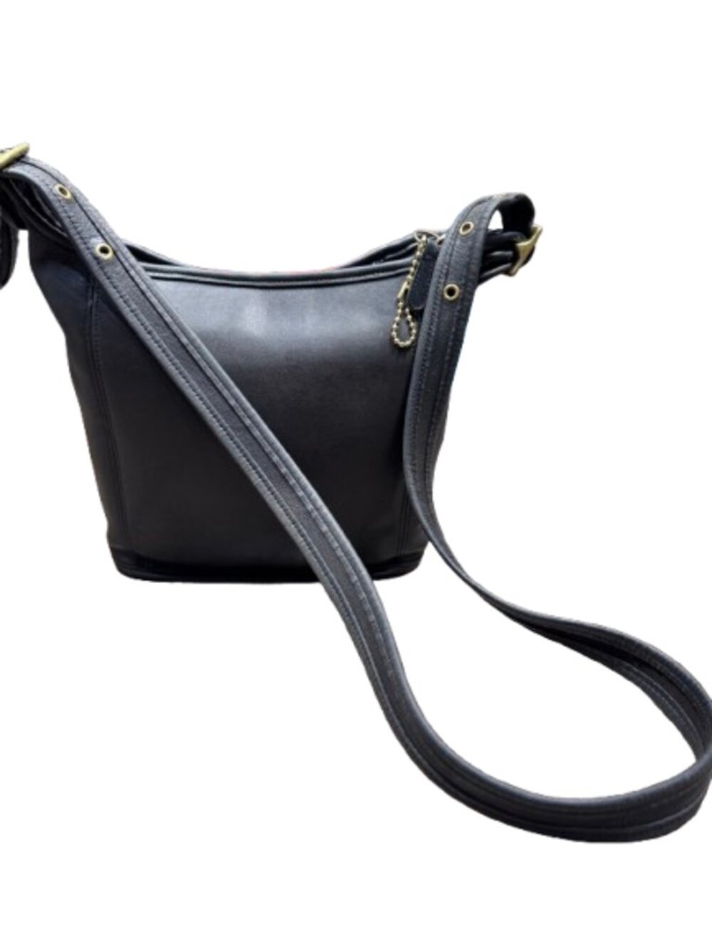 VTG Coach Medium Slim Duffle Sac Black Leather Crossbody Bag No Hangtag COC-9816